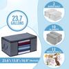 3 Pack Extra Large Clothes Storage Bag Organizer with Reinforced Handle Thick Fabric for Comforters, Blankets, Bedding, Foldable (24 Gallon)