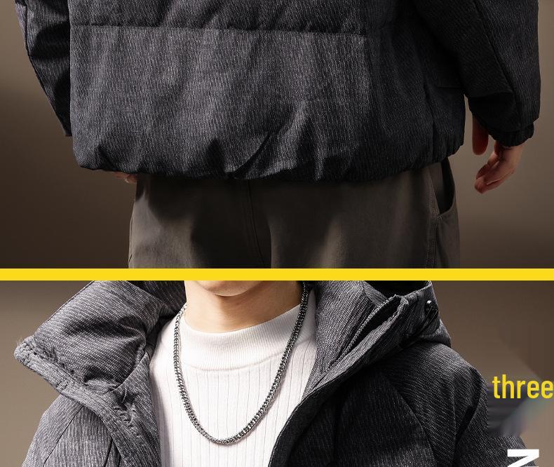 Men's High-End Hooded 90% Duck Down Jacket – Short, Thick, Warm, Trendy, Casual Winter Outerwear