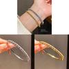 Geometric Zircon Stone Bangle With Gold Finish For Elegant Casual Wear
