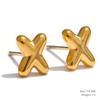 Yhpup 26 Initial Letter A-Z  Stainless Steel Gold Color Stud Earrings 18K PVD Waterproof Plated Daily Versatile Basic Jewelry