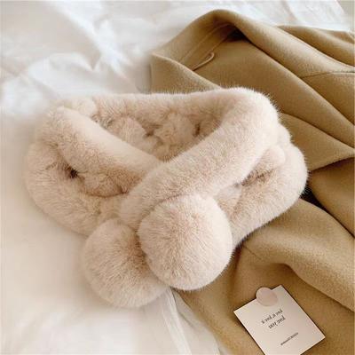 Winter Imitation Pelz Kreuz Ball Schal Imitation Rex Kaninchenfell Warmer Pelzkragen