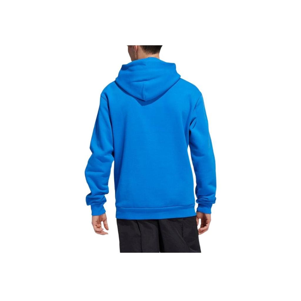 adidas Bluza męska Originals Clover FW22 w jednolitym kolorze z nadrukiem logo, ze sznurkiem, z długim rękawem, niebieska HK9866