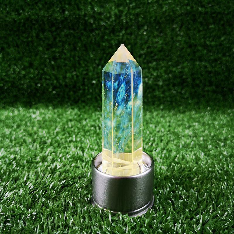 Elixir Crystal Quartz Water Bottle Natural Obelisk Point Wand Reiki Rock Healing