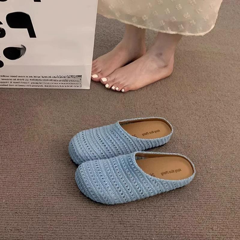 Evening Wind Platform Bohemian Boken Shoes Women's Outer Wear 2025 Spring and Summer Vacation One Pedal Bag Head Half Drag Single Shoes