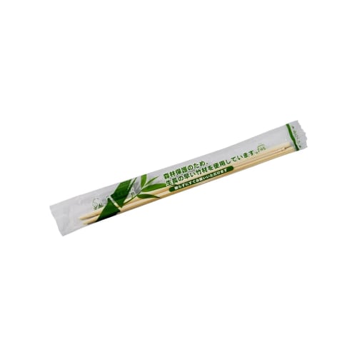Yanagi Products Disposable Bamboo Chopsticks, No-Split, 20cm, with Toothpick Included, Pack of 100, Individually Wrapped, Commercial Use, PK-009