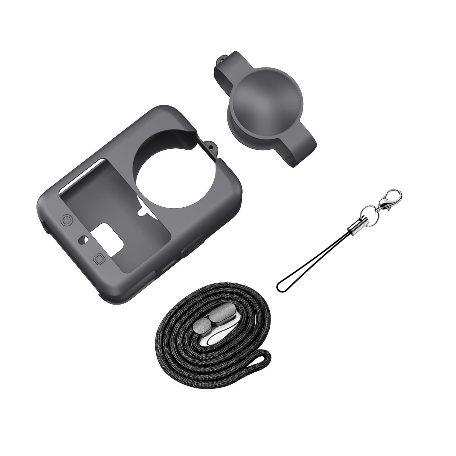 Silicone Protective Case for DJI OSMO 360 Camera Lens Cap Anti-Fall Dust Silicone Cover With Lanyard for DJI OSMO 360 Accessory For DJI OSMO 360