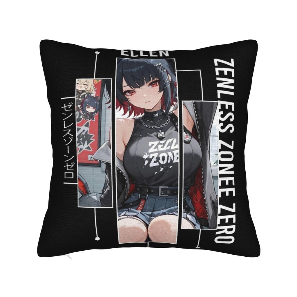 Zenless Zone Zero Cute Belle Pillowcase Printed Polyester Cushion Cover Decor Throw Pillow Case Cover Home Square 45*45Cm