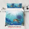 3-piece set, turtle underworld themed pattern printed bedding set, 1*duvet cover+2*pillowcase, for queen, king, double bedroom