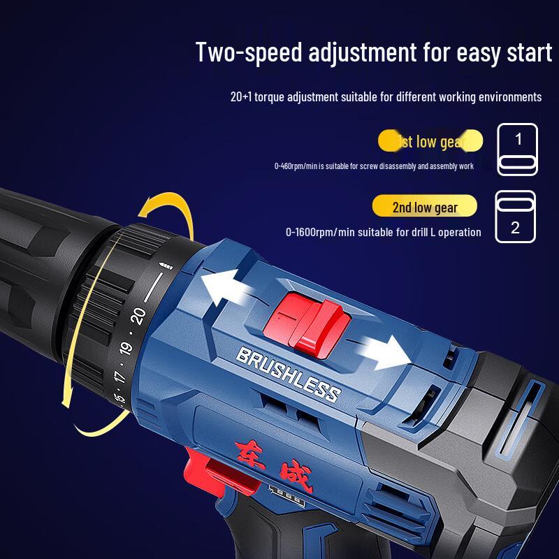 Dongcheng 12V Brushless Lithium-ion Cordless Drill/Driver Set CN plug (adapter included)