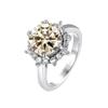 Bague Ringen Luxury 3.5 Carat Moissanite Diamond Jewelry S925 Sterling Silver Wedding Ring For Women Flower Shaped Design Size5-9