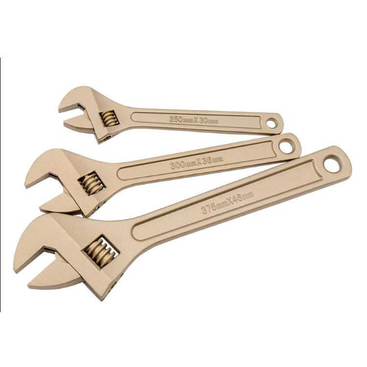 Safety Tools TUOKAEX Golden Wrench Adjustable End Non-Sparking Non-Magnetic Corrosion Resistant Industrial Grade Al-Bronze Be-Cu золотистый