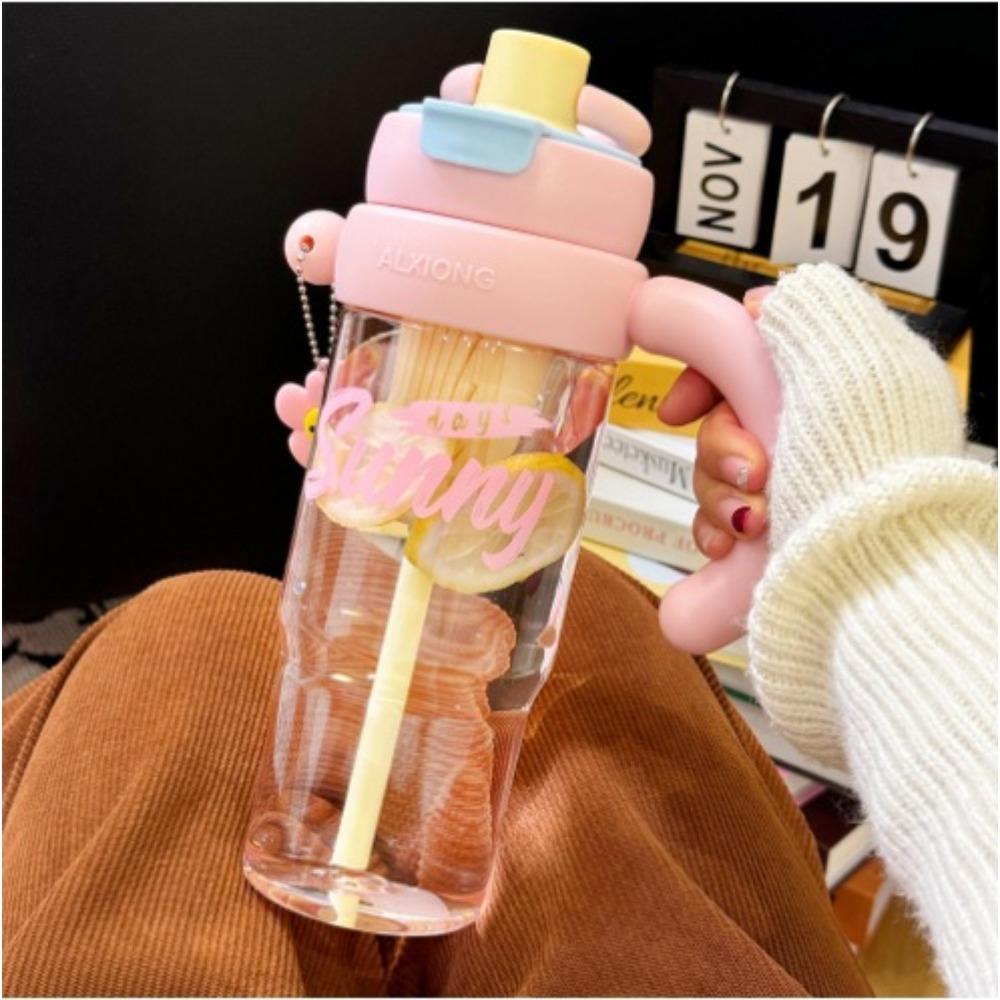 

High value tea separation tea cup large capacity plastic cup with handle cute creative portable sports kettle 1200ml