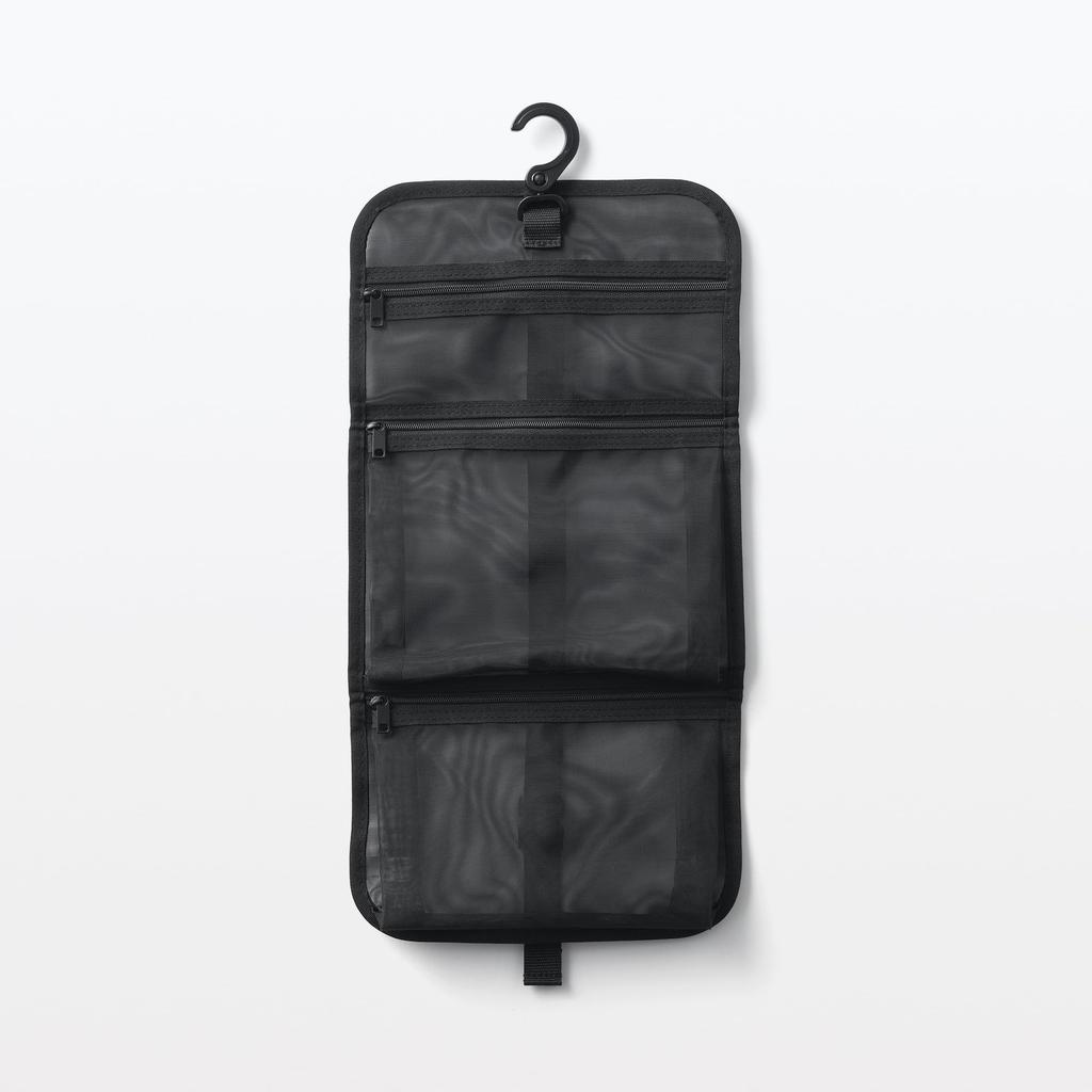 MUJI Nylon-Netz Hängende Kulturtasche 21 x 15 OHH39A4A Etui, Schwarz, ca.. cm,