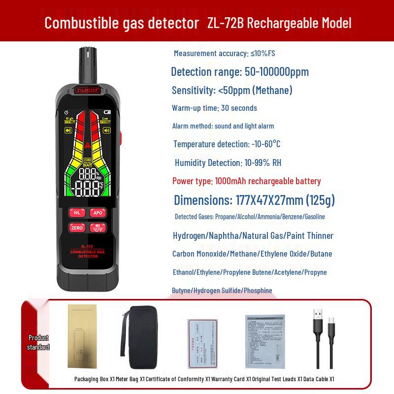 

Yuante ZL72B Combustible Gas Detector Alarm CN plug (adapter included)