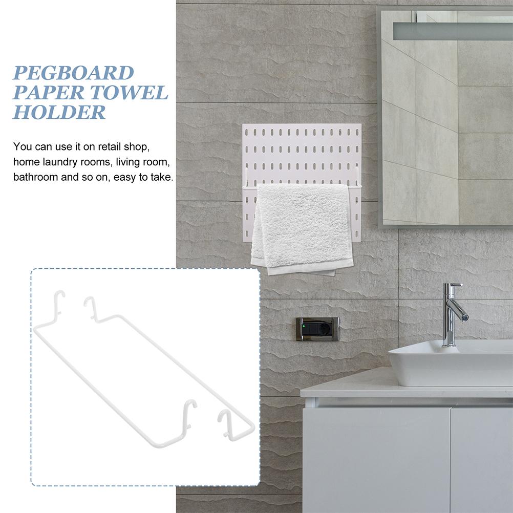 3pcs Expandable Dishcloth Holder Stainless Steel Pegboard Accessories Workbench Hooks Paper Towel Rack Storage Shelf For Craft