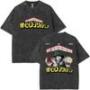 My Hero Academia T-shirt, Washed Tee With Deku, Bakugou & Todoroki Trio & Logo Double Sided Art Print, Oversized Streetwear