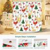 Christmas Shower Curtain Santa Claus Reindeer Tree Gift Design Holiday Theme Festive Decor Waterproof Fabric Xmas Bathroom