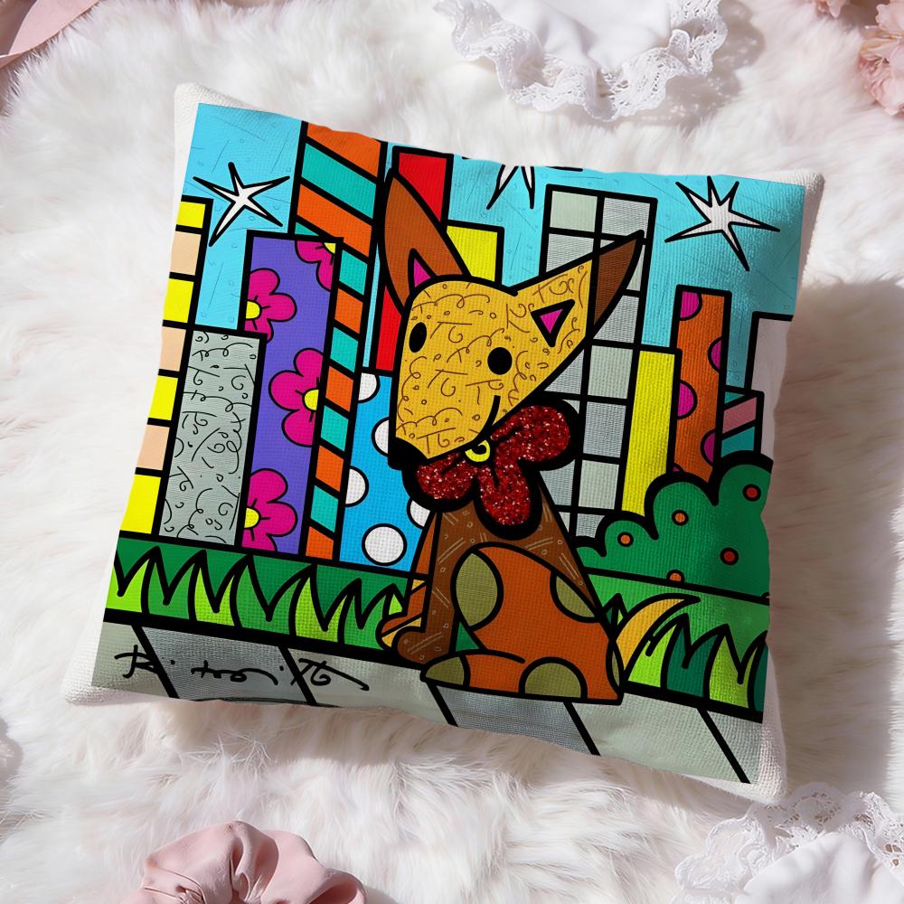 B-Britto Art Design Kissenbezug Premium Komfort Wendbarer Kissenbezug -Zwei in Einem Design für Jedes Zimmer & Autoinnenraum