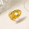 High-End European & American Textured Pearl Ring – Sweet, Cool Oval Design for Women