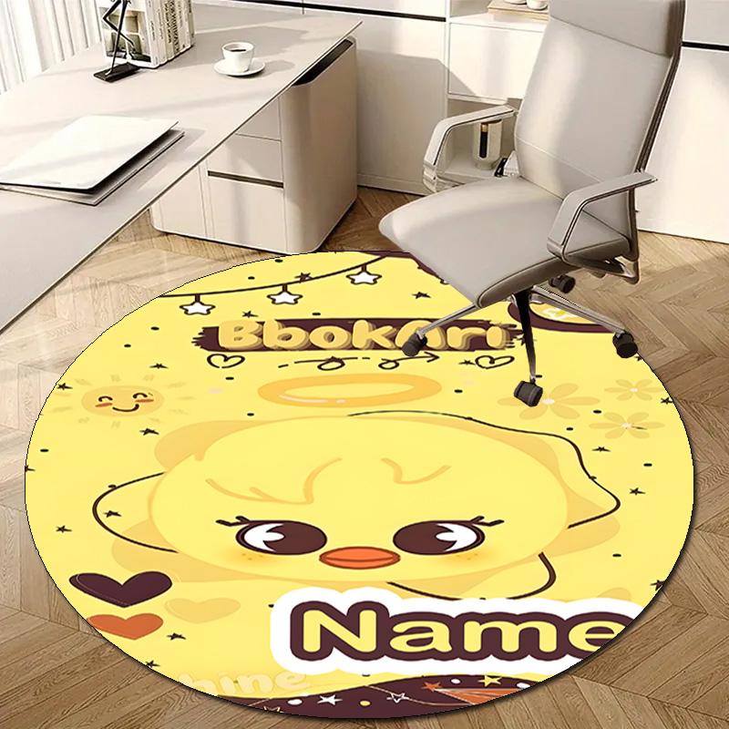 Personalized K-Kpop Team Round Chair Office Rug - Perfect for Mat, Office Chair & More - Ideal Gift for Birthdays and Holidays