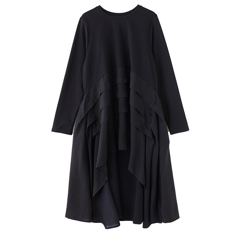 Long sleeve plus size Black vintage e new in dresses for women casual loose spring autumn dress
