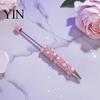 Handmade Craft Supplies for Adults DIY Beadable Pen, Bling Rhinestones And Faux Pearls Beaded Creative Gifts Sisters Black Ink Ballpoint Pen