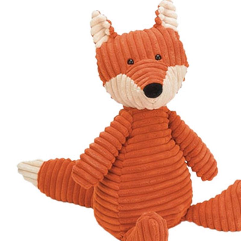 JELLYCAT Forest Animal Series Striped Fleece Fox Cute Orange Doll Plush Doll 33cm Height