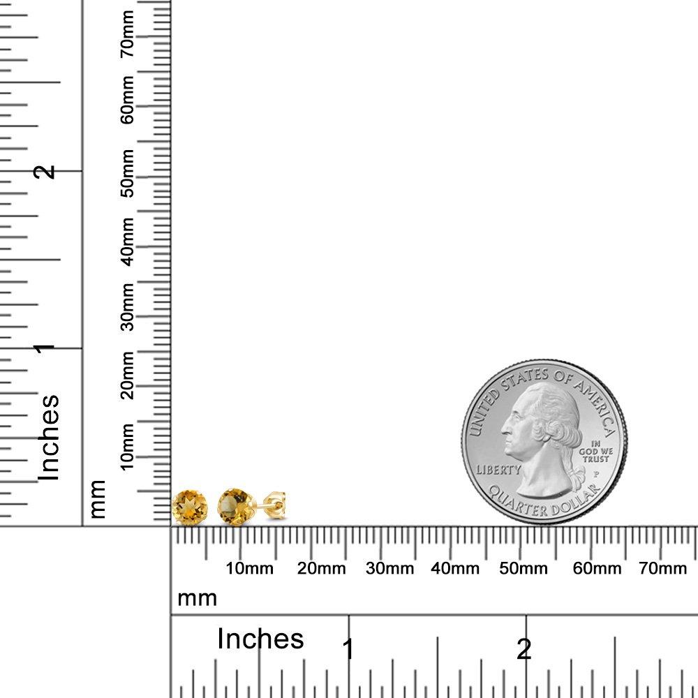 Gem Stone King 0.9 Carat Natural Citrine Earrings for Women, 925 Sterling Silver, 18K Yellow Gold, Hypoallergenic, November Birthstone, Birthday Gift