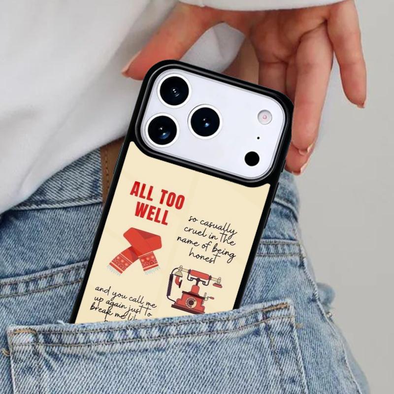 

All Too Well Lyrics Art Phone Case for iPhone 16e 15 14 13 12 17 Pro Max Plus Air 17pro Cover Coque iPhone17
