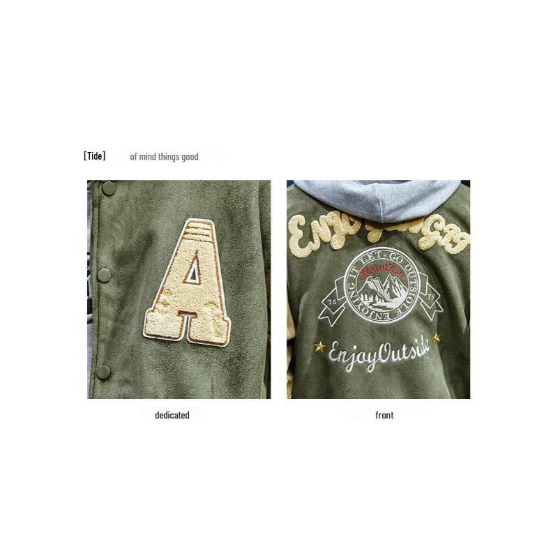 Men's Autumn Suede Baseball Jacket - Trendy College Style, Loose Fit, Outdoor Casual