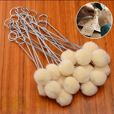 20 pz 12.5 cm FAI DA TE Lavorazione della pelle di Lana Tintura Per Pelle Dauber Finitura Applicatore Set di Strumenti Artigianale In Pelle Tintura Palla di Lana Pennello Kit di Strumenti