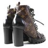 Great LOUIS VUITTON Ankle boots Leather monogram lace-up leather Women 36 G34085 Used