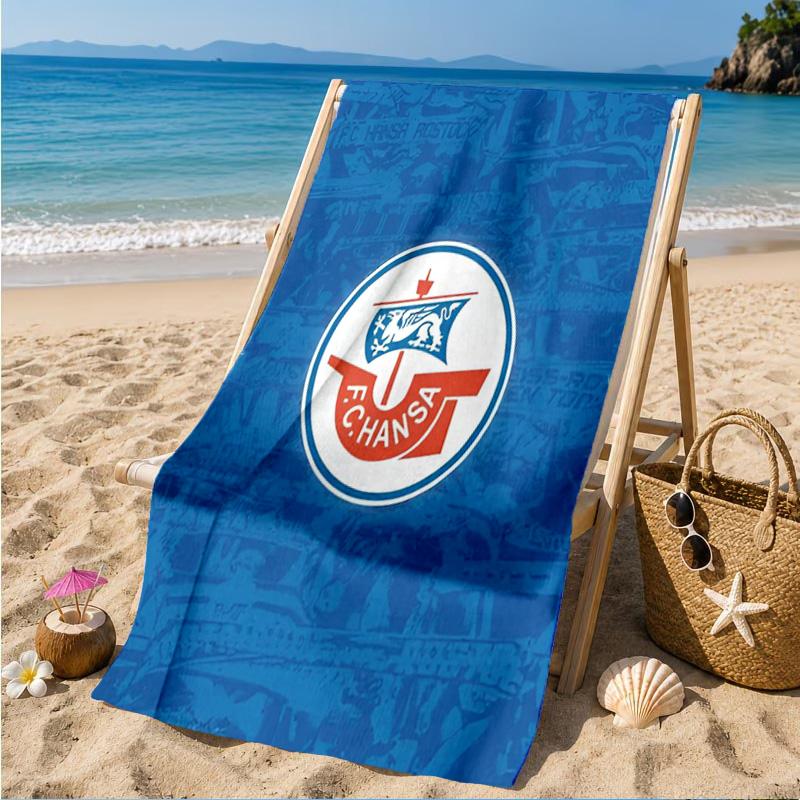 FC Hansa Rostock Wappen Design Strandtuch, Schnelltrocknend, Pflegeleicht, Geeignet für Fitness und Strandurlaub, Sport-Essential