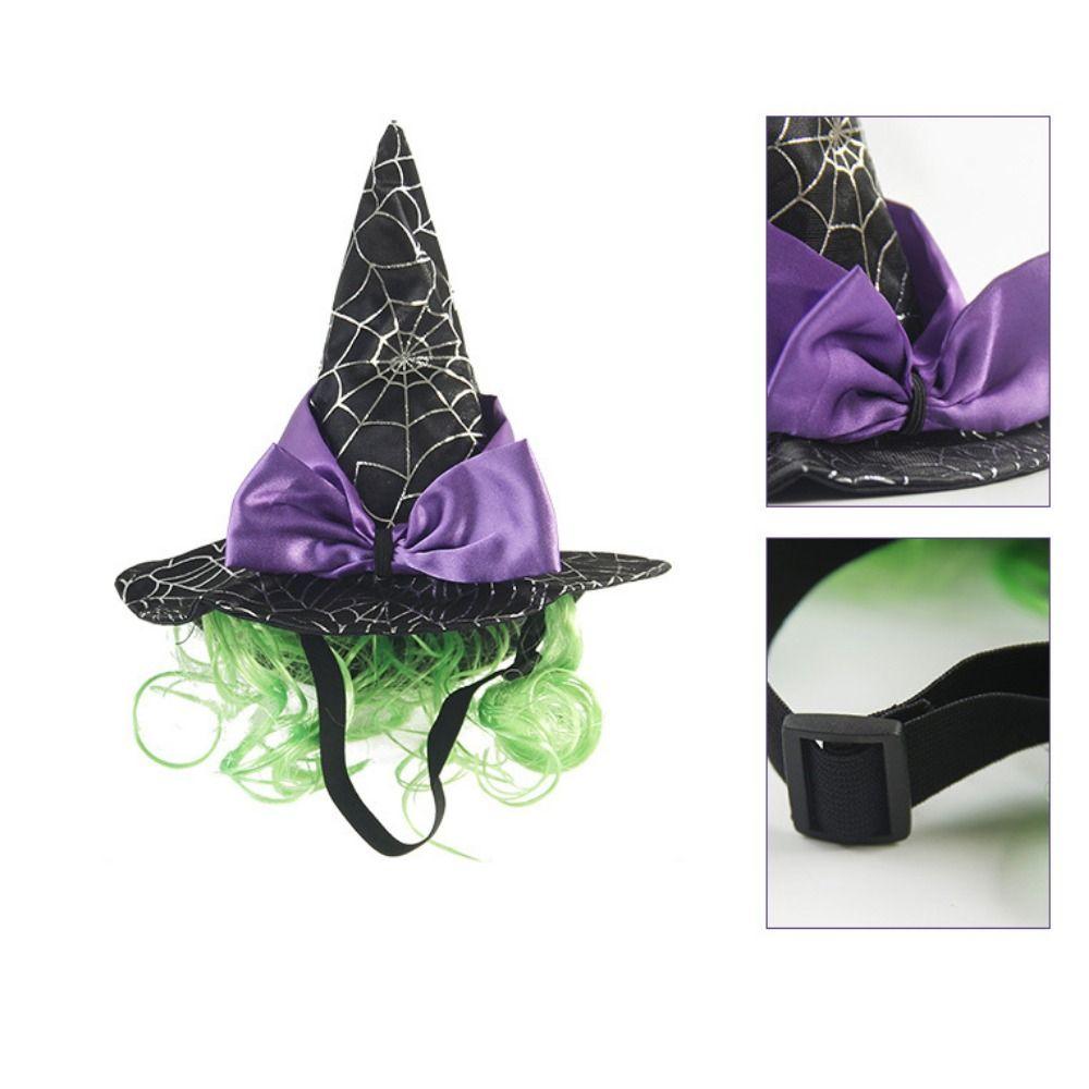 Soft Cat Wizard Hat Cloak Adjustable Pet Witch Costume Cat Wizard Spider Hat  Halloween