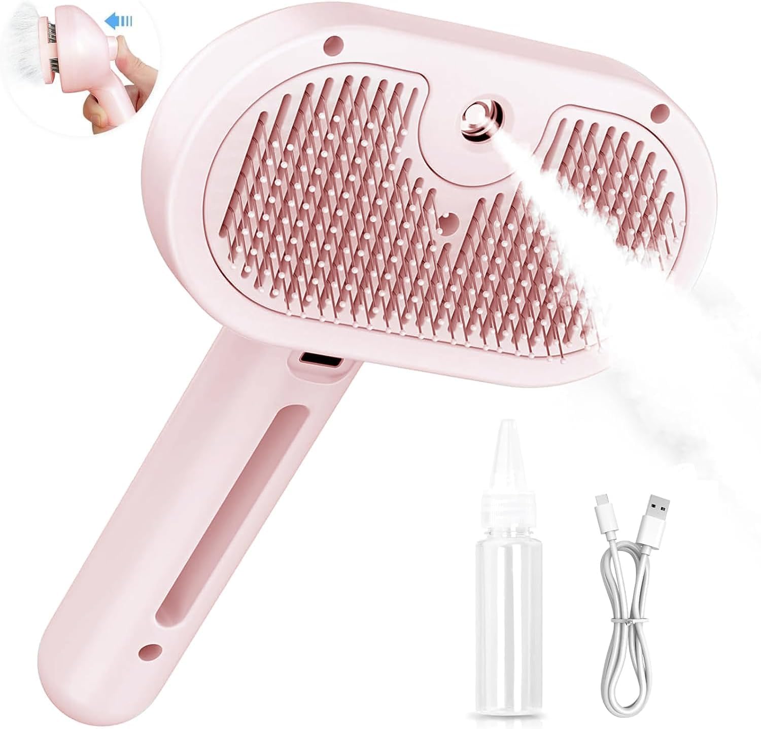 

BUCCIBOO Спрей для домашних животных собак кошек Удаляет шерсть и содержит воду Подходит для собак с длинной шерстью и Инструкция на японском языке в комплекте Щетка, Щетка, розовый