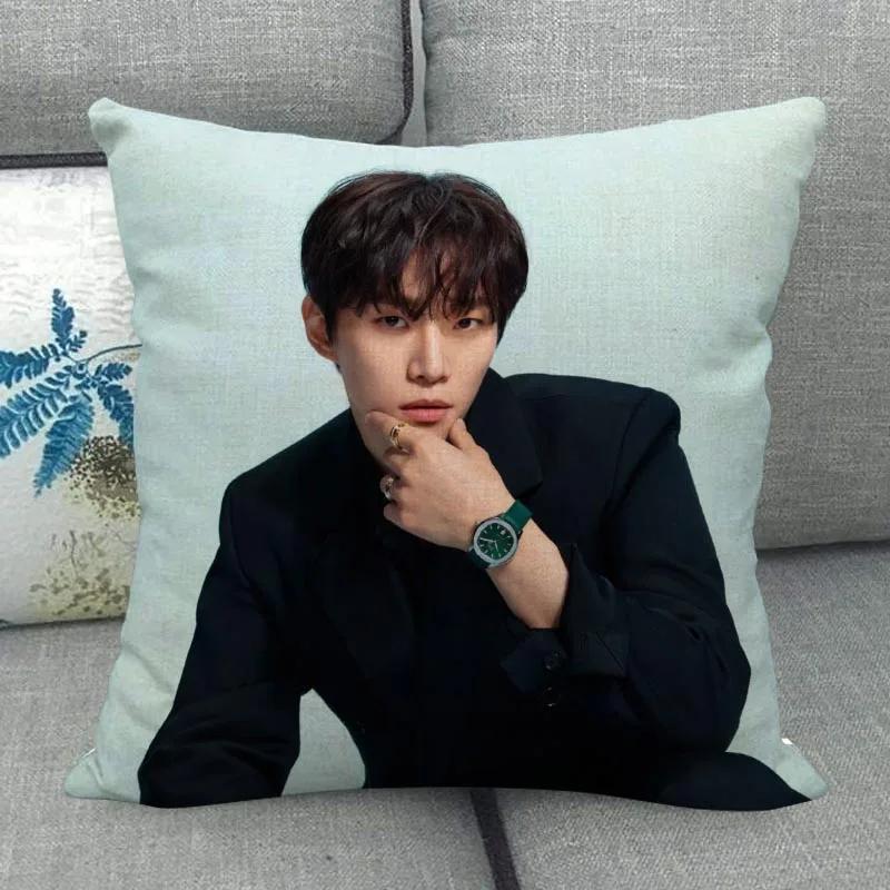 Kpop Lee Junho Pillowcase High Quality Home Textile Cotton Linen Fabric 45x45cm One Side Decoration Pillow Cover New WJY10.16