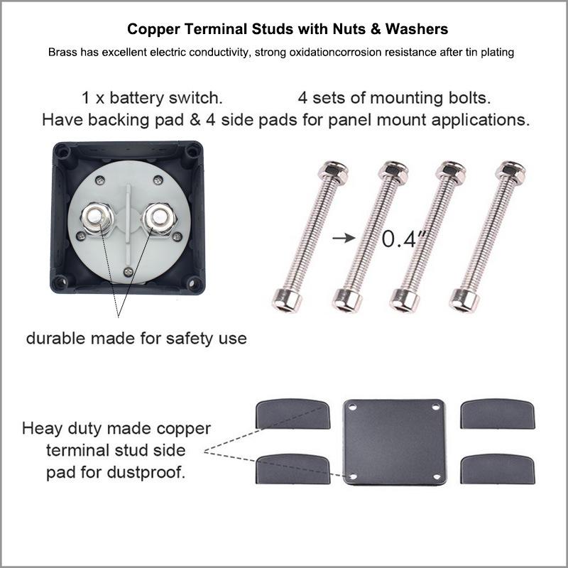 600A High Current Battery Disconnect Switch for Yacht, RV, ATV, UTV, and Truck