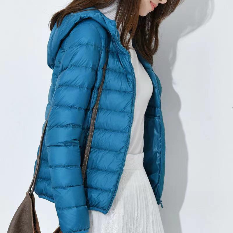 

2024 Women s Slim Fit Lightweight Cotton Jacket with Stand Collar & Hoodie 5XL