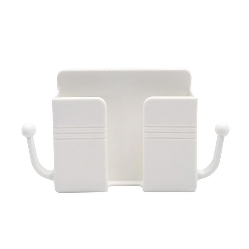 

Поместите кронштейн для зарядки мобильного телефона на стену, приклейте пульт дистанционного управления, полку, ящик для хранения, настенную полку без перфорации High quality(with hook) белый