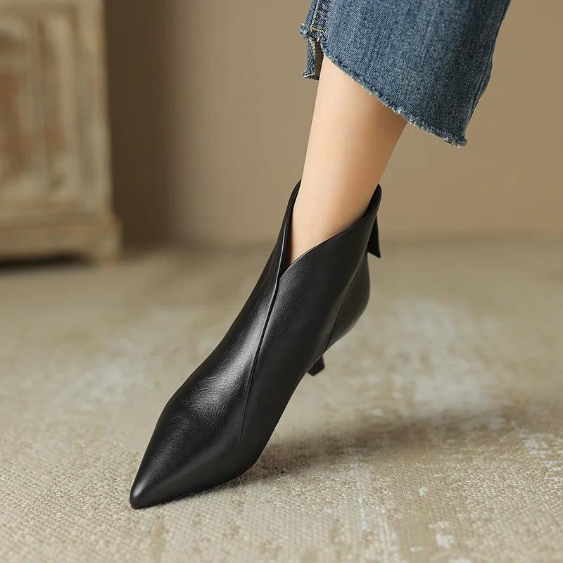 Autumn Winter Pointed Toe Women Ankle Boots Fashion Elegant Zippers Short Booties Vintage Ladies Square Heels Casual Shoes