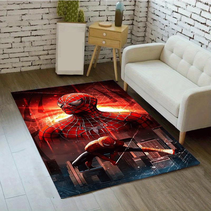 1pc Spider-Man Pattern Area Rug Soft Flannel Floor Mat for Living Room,Office,Bedroom and Carpet,Sofa Coffee Table Floor Mat