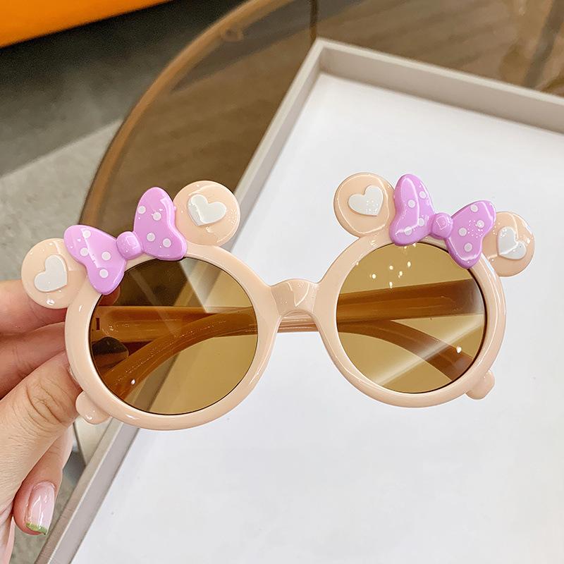 New Children Fashion Sunglasses Girls' Cartoon Decoration Bow Sun Glasses Cute Baby Outdoor Sunshade Eyewear Uv400