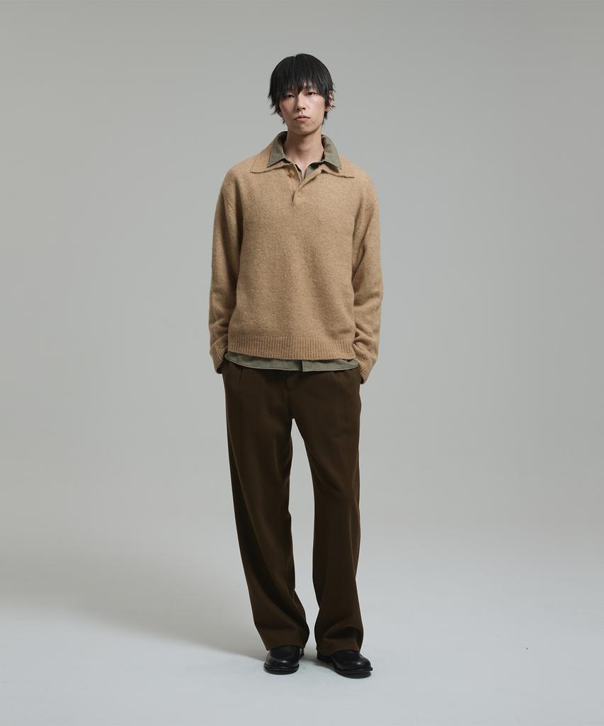 NONBLANK Mohair Crop Collar Knit_Beige