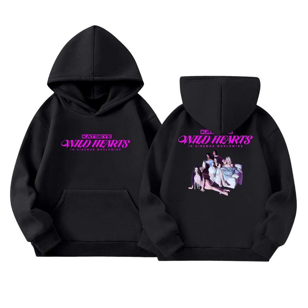 Girls' Long Sleeve Hoodie with Graphic Print and Pockets Casual Pullover Sweatshirt