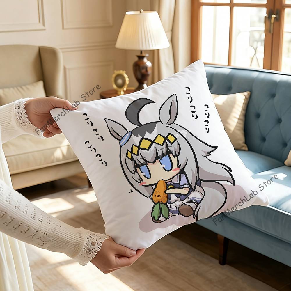 PPretty Anime DDerby OOguri CapS Cushion For Bedroom Car Coffee Shop Room and Living Room Sofa Decorative Pillow Cover Case