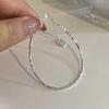2024 Minimalist Sterling Silver Beaded Bracelet - Ins Style, Niche Design, High-End Layered Look