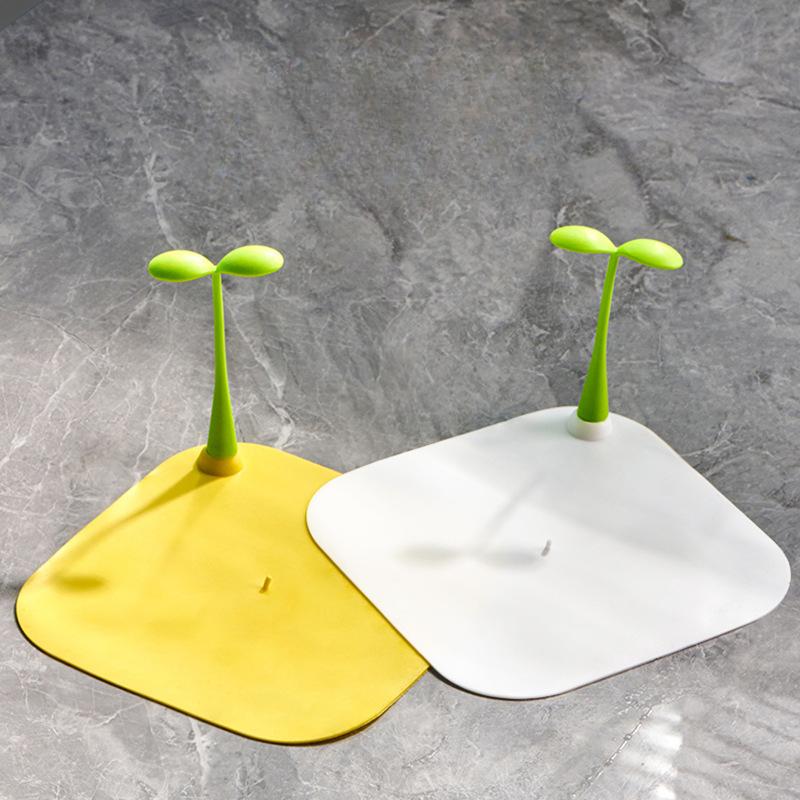 Bean Sprouts, Cute Shaped Floor Drain, Toilet Floor Drain, Insect Proof and Odor Proof Cover, Silicone, Insect Proof, Reverse Odor, Floor Drain