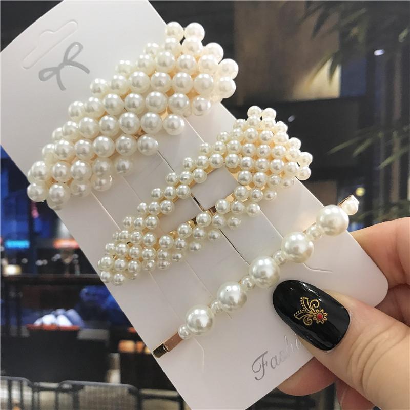5pcs Sweets Hairpins Pearls Hair Clips for Women Fashion Barrettes Headwear Girls Hair Accessorie Bands