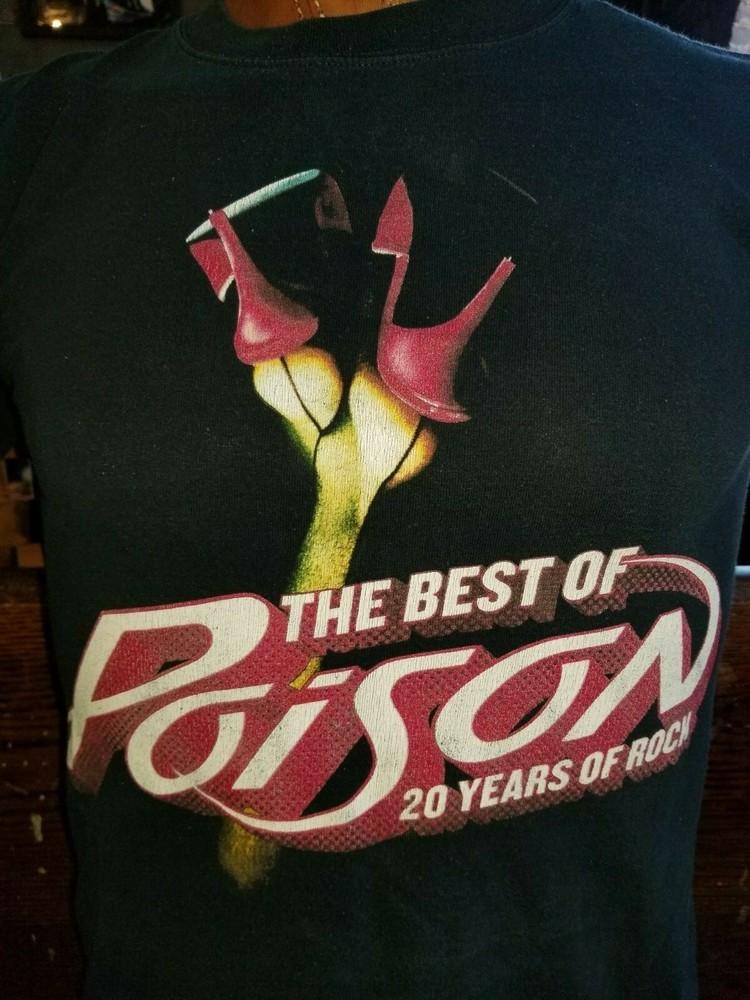 POISON The Best of Poison 20 Years of Rock black small t-shirt US rock band Unisex T-Shirt XL