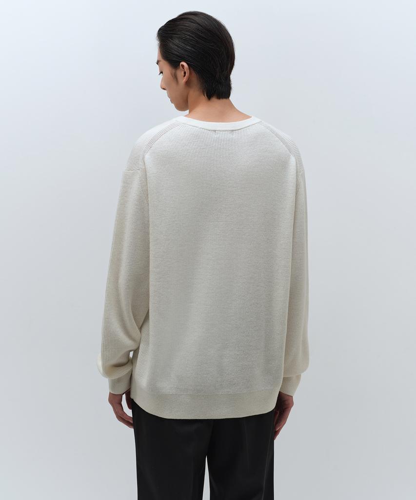 MUSINSA STANDARD [Victoria Wool] Minimal Ribbed Crew Neck Knit [Cream]